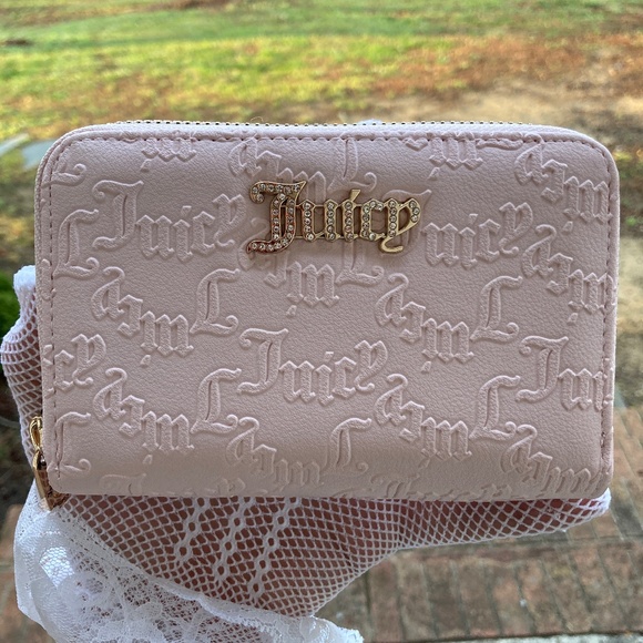 Juicy Couture Handbags - Juicy Couture Double Zip Around Wallet - Powder Blush with Bling